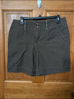 Eddie Bauer Brown Mid-Rise Utility Shorts